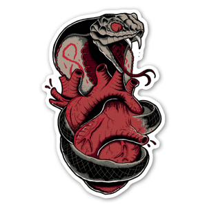 giftige cobra hart sticker