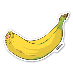 De zeer hete, sexy (?) bananenpenissticker