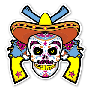 What do you get when mixing a few tequilas, some guns and tattoos?  You get this awesome sticker!